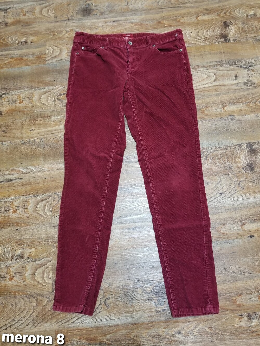 Merona Pants 8 Slim Corduroy Pants Burgundy